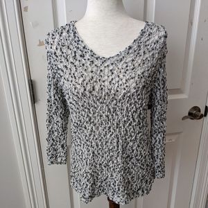 J.Jill Open Knit V Neck Sweater